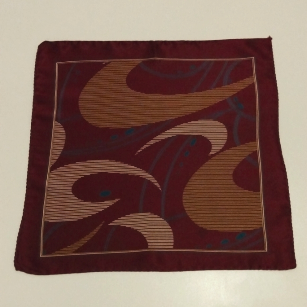 Pure Silk Italian Burgundy Pocket Square